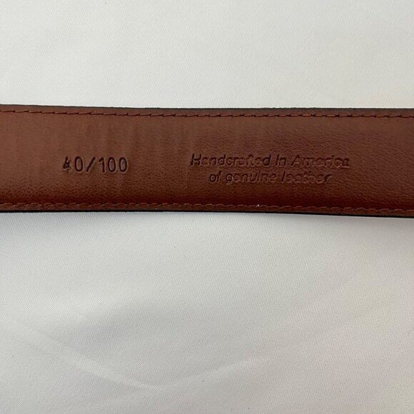 Handcrafted In America Genuine Leather Brown Belt With Solid Brass Buckle‎ 40 - Picture 6 of 7